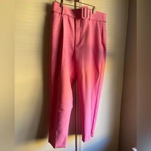 ZARA BELTED HIGH WAISTED SLACK PANTS